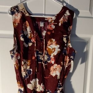 Old Navy XXL Maroon No Sleeves Short Dress NWT